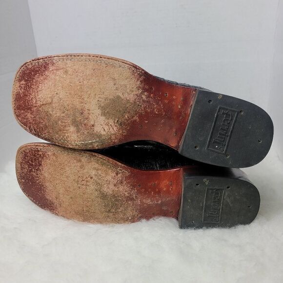 Ferrini Western Boots Mens Cowboy Caiman Gator Print Black 40393-04 Size 9D - Picture 8 of 8